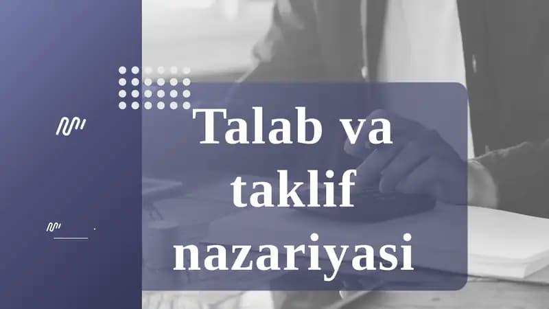 Talab va taklif nazariyasi