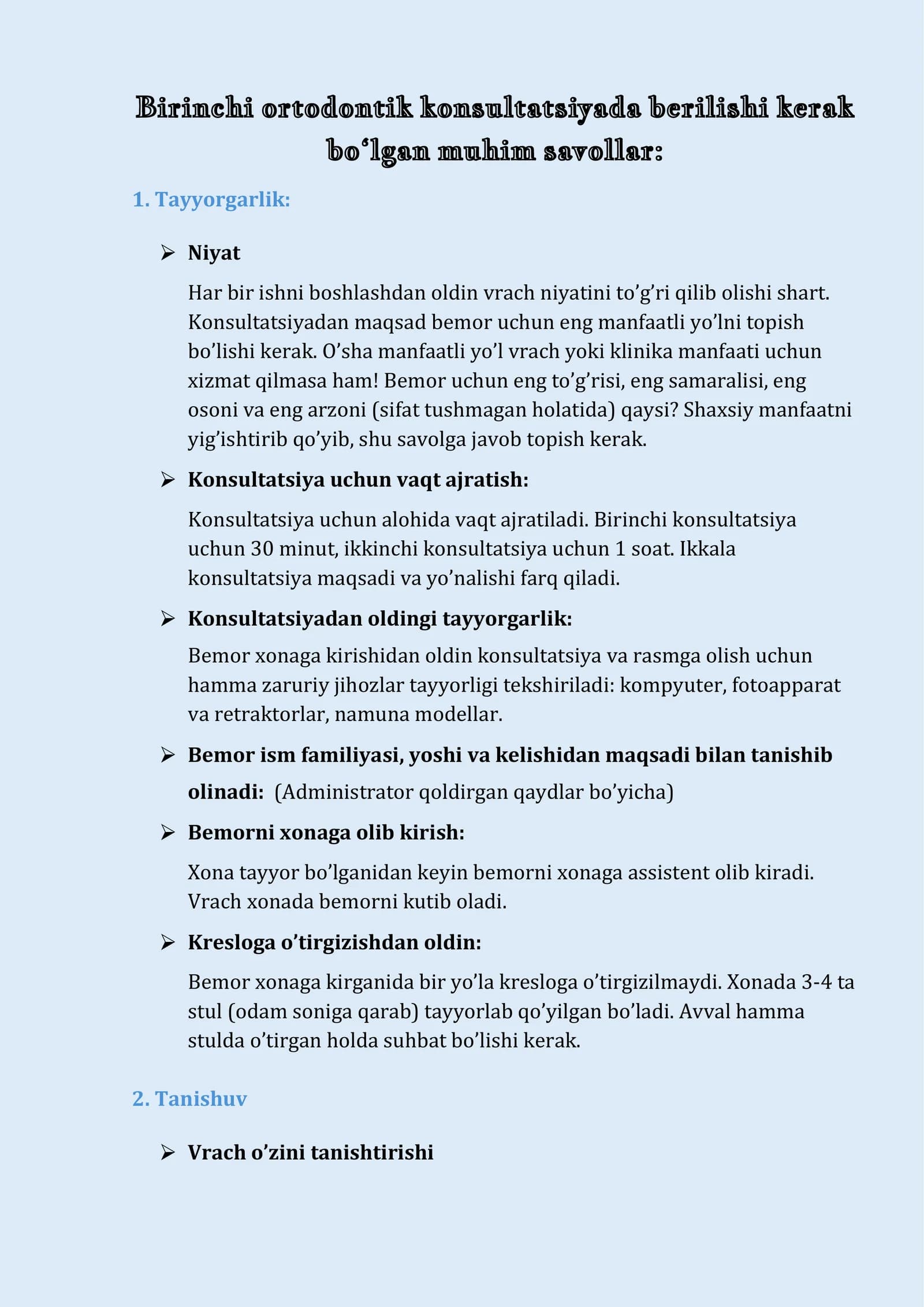 Ortodontik konsultatsiya