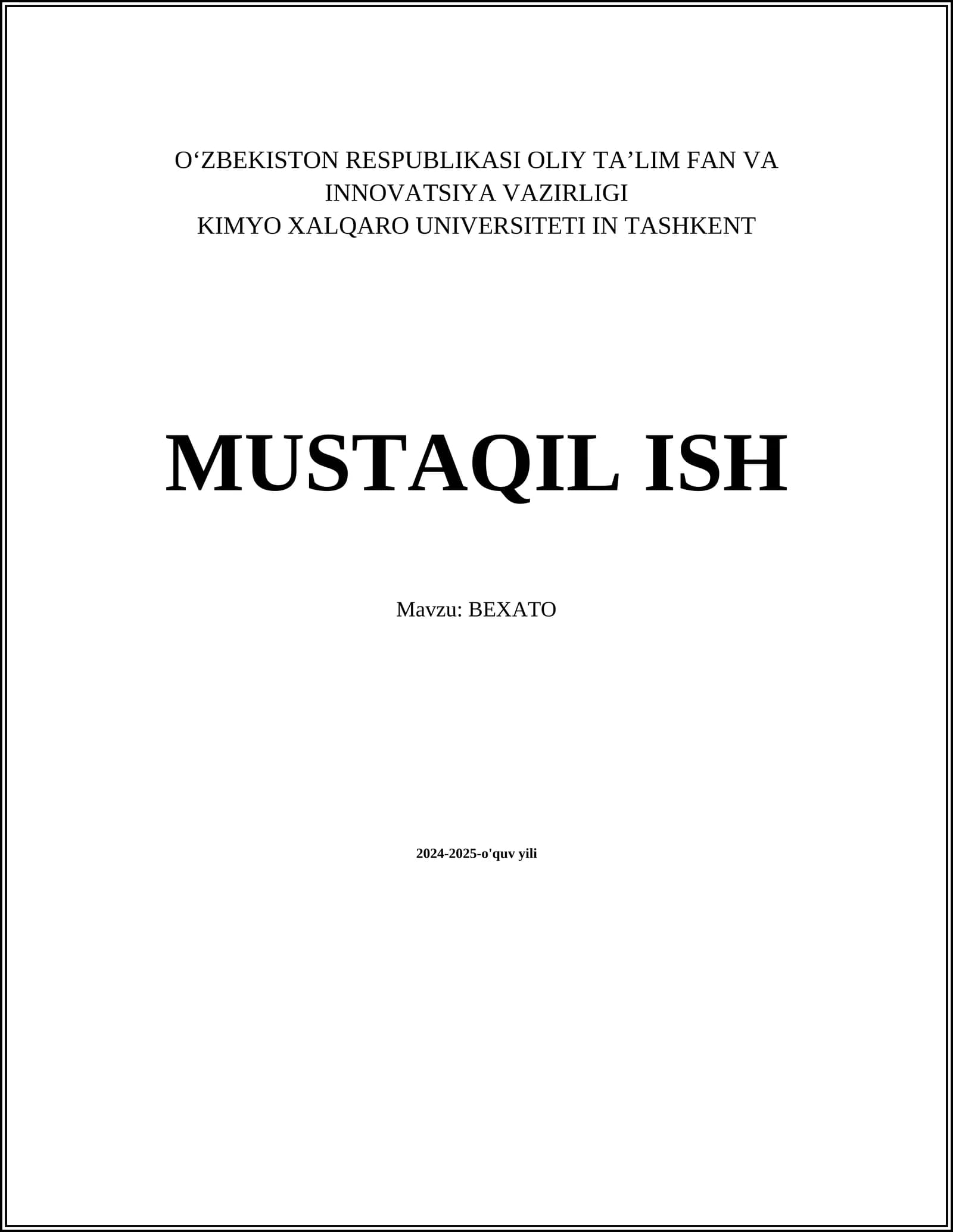 BEXATO 2024-2025-o'quv yili uchun bekatning tarixi, turlari va xavfsizlik choralar to'g'risida ma'lumotlar