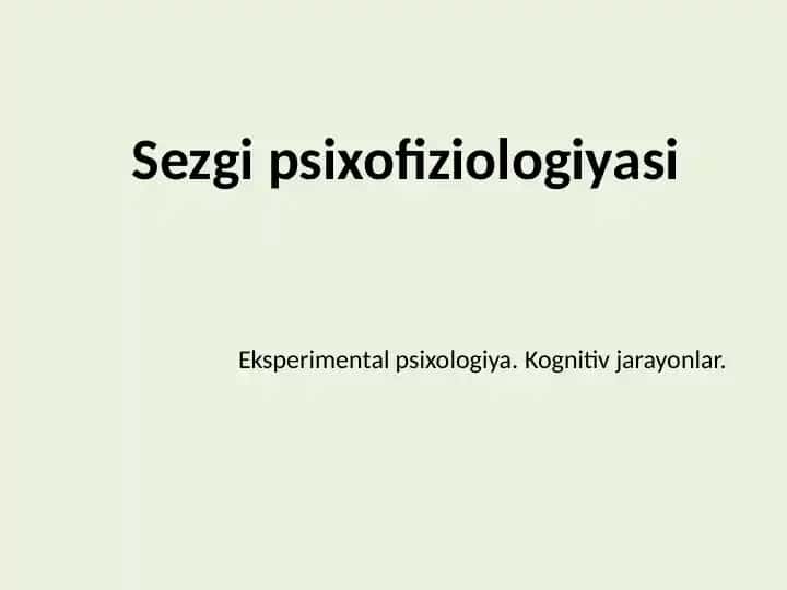 Sezgi psixofiziologiyasi