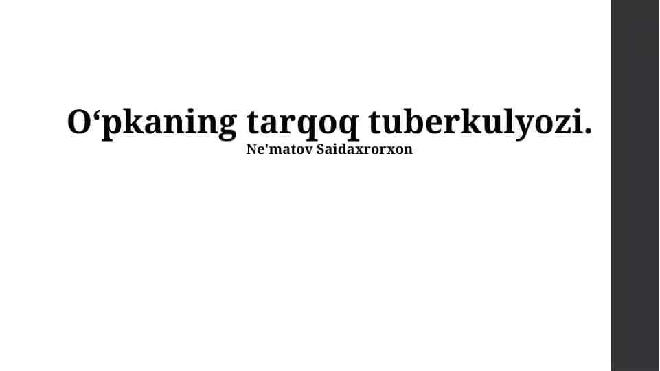 O‘pkaning tarqoq tuberkulyozi