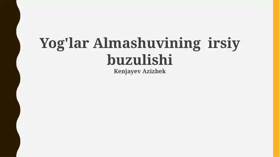 Safro almashuvining irsiy buzilishi