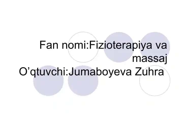 Fizioterapiya va massaj