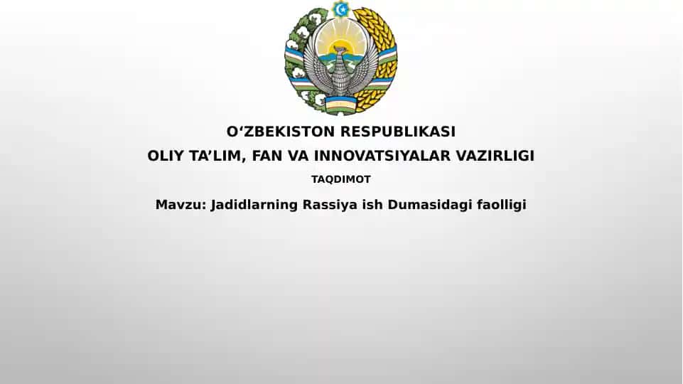 Jadidlarning Rassiyaish Dumasidagi faolligi
