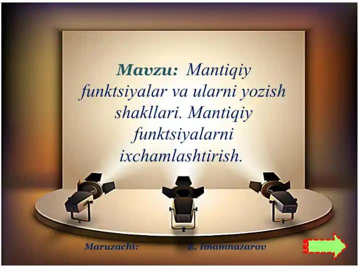 Mantiqiy Funktsiyalar vaularni Yozish Shakllari. Mantiqiy Funktsiyalarni Ixchamlashtirish