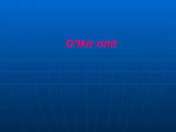 O'tkir rinit