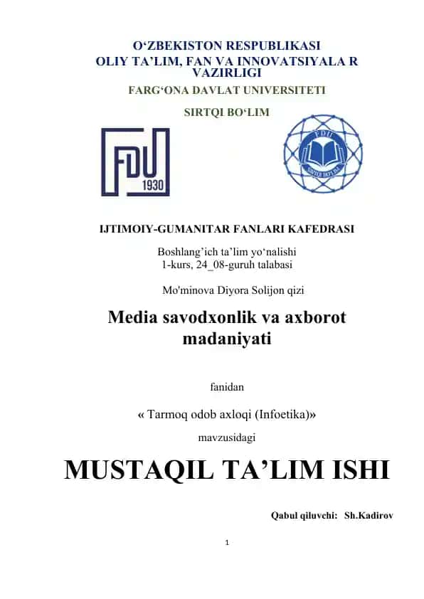 Tarmoq odob axloqi (Infoetika)