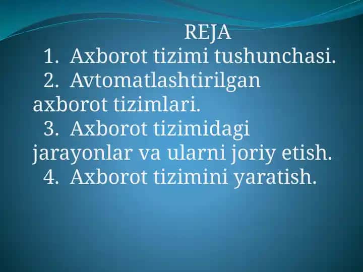 Axborot tizimlari