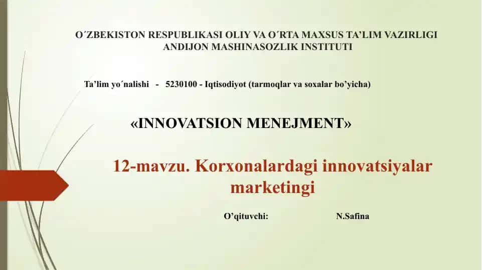 INNOVATSION MENEJMENT