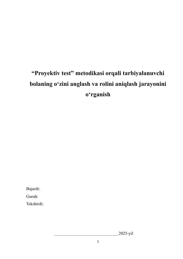Proyektiv test metodikasi
