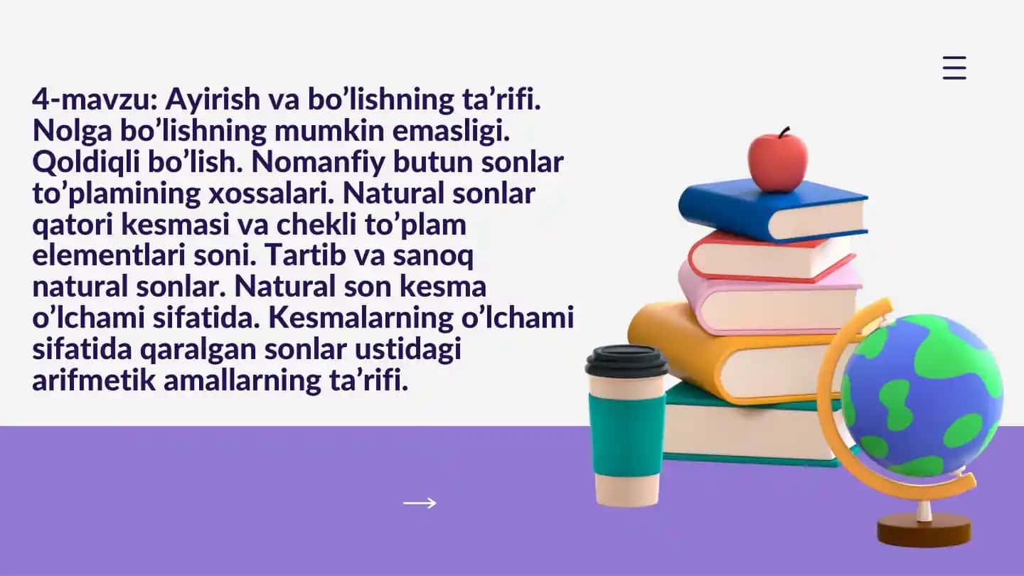 Ayirish va bo’lishning ta’rifi