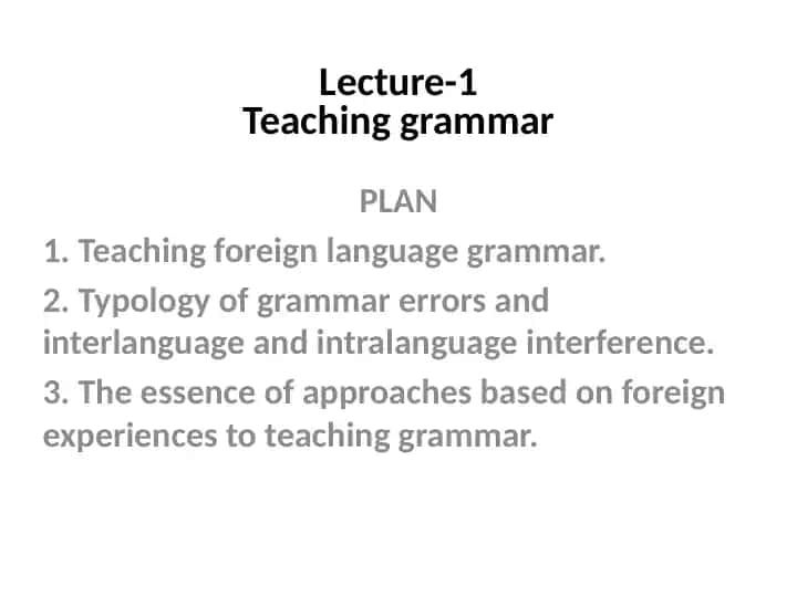 Teaching grammar