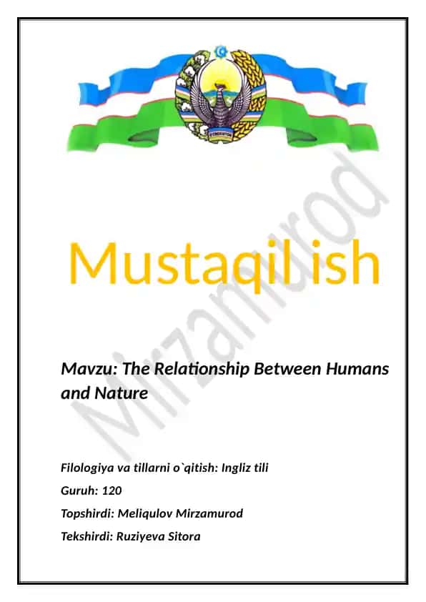 The Relationship Between Humans and Nature