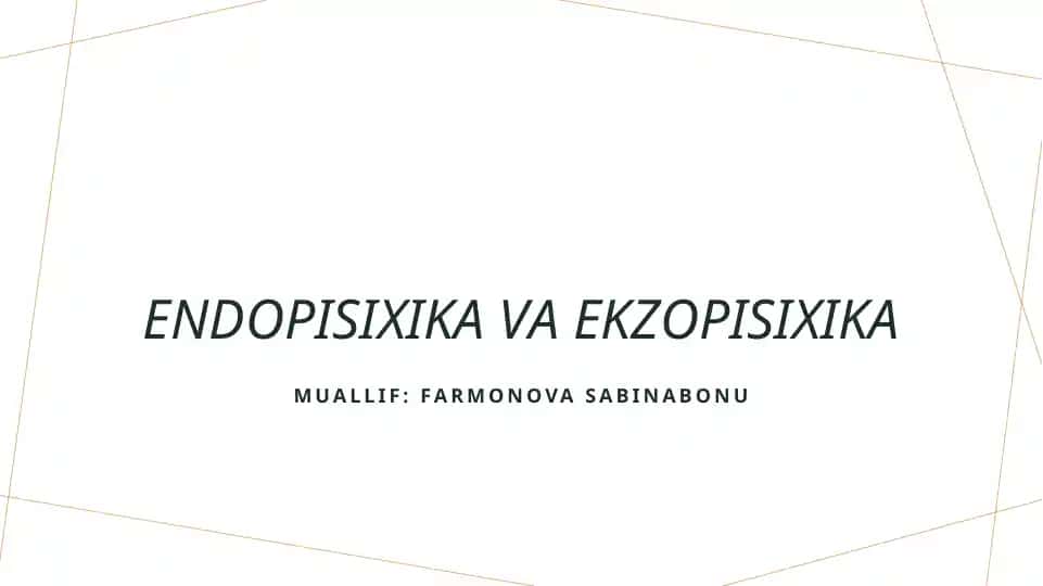 Endopisixika va ekzopisixika