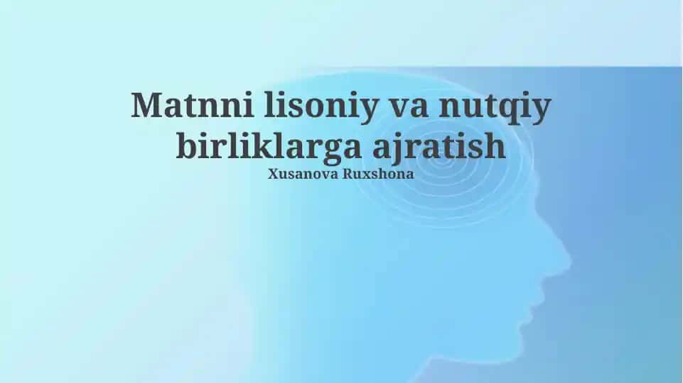 Intonatsiya va fonetik birliklar