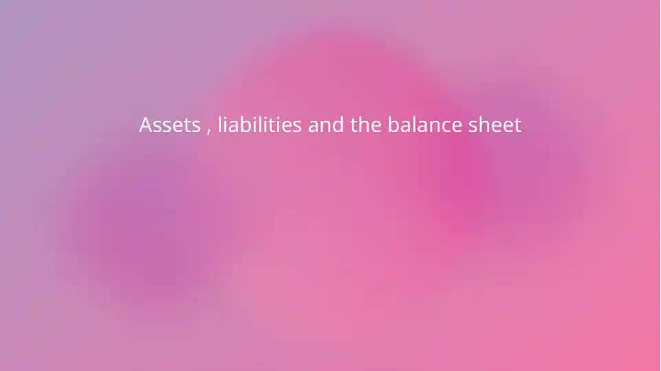 Assets , liabilities and the balance sheet
