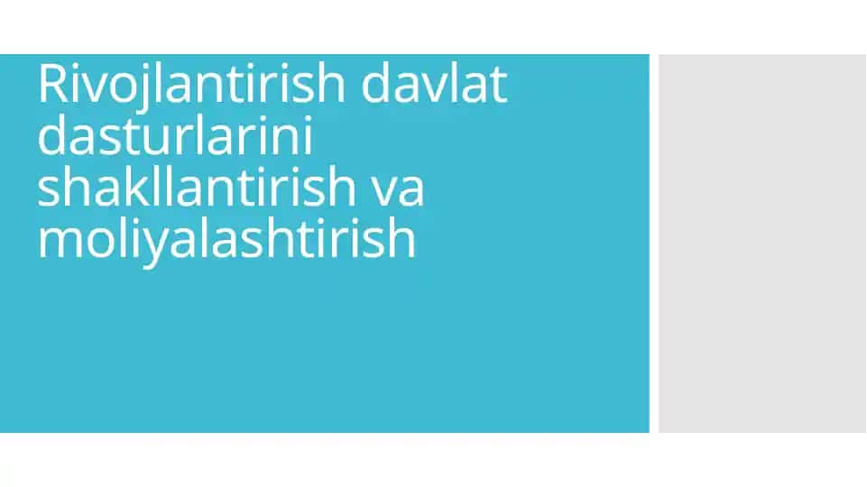 Rivojlantirish dasturlari