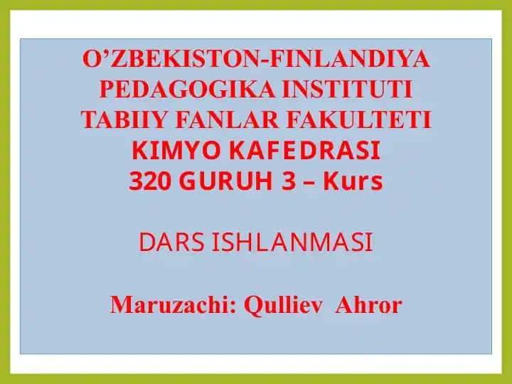 Dars ishlanmasi