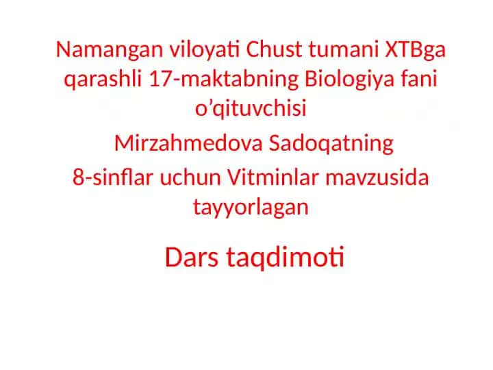 VITAMINLAR