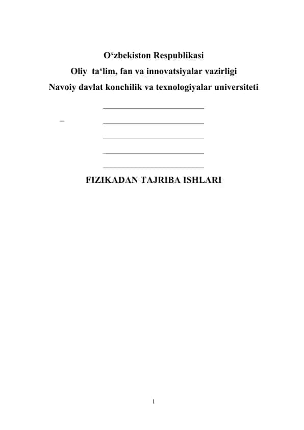 Fizikadan Tajriba Ishlari