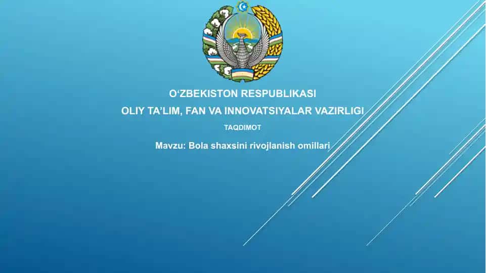 Bolashaxsinirivojlanishomillari