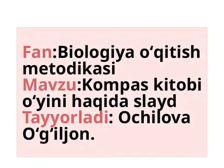 Biologiya oʻqitish metodikasi