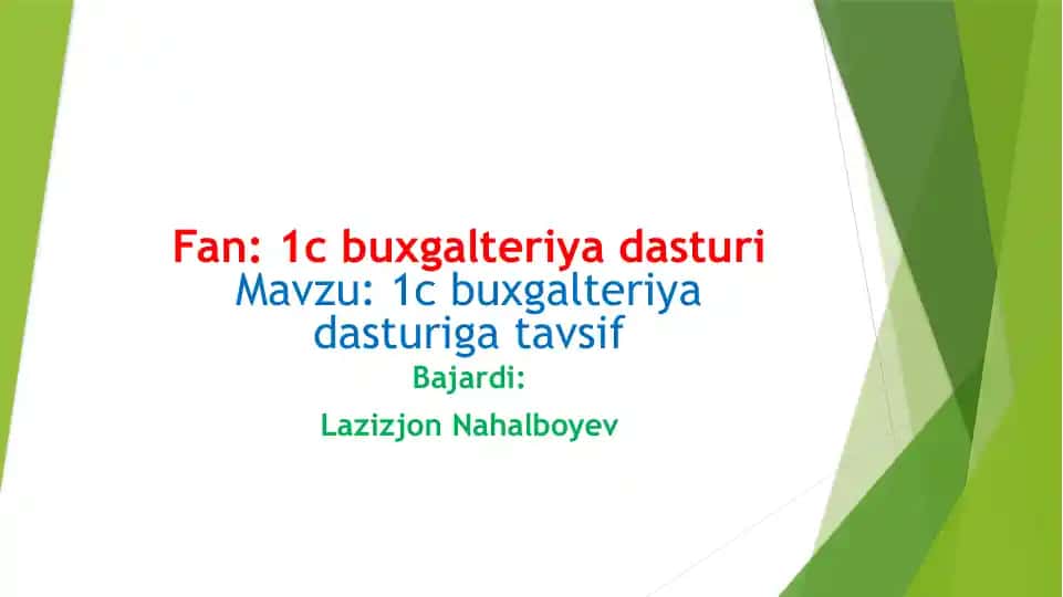 1с buxgalteriya dasturi