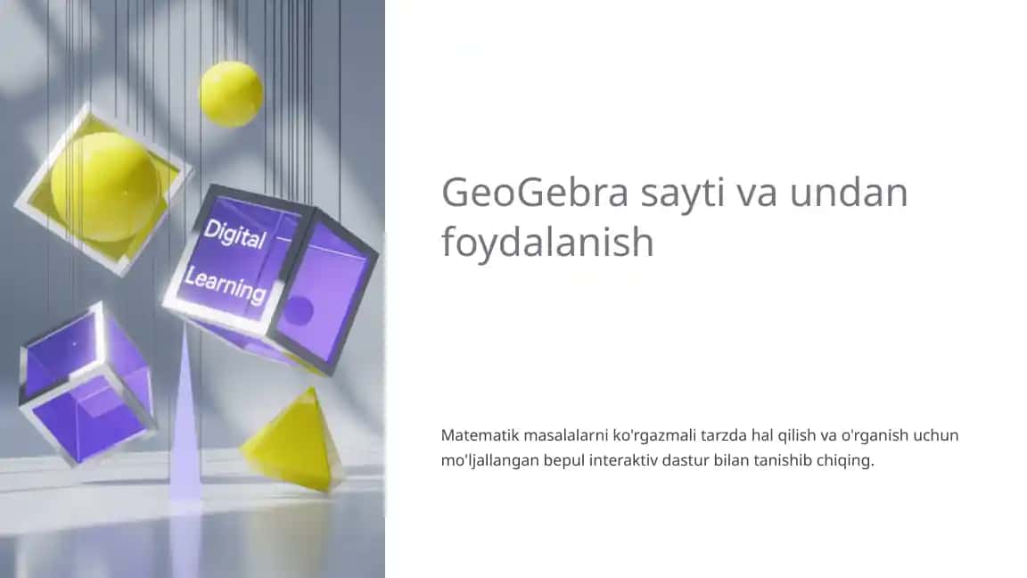 GeoGebra sayti va undan foydalanish