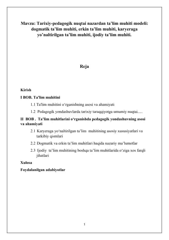Tarixiy-pedagogik ta'lim