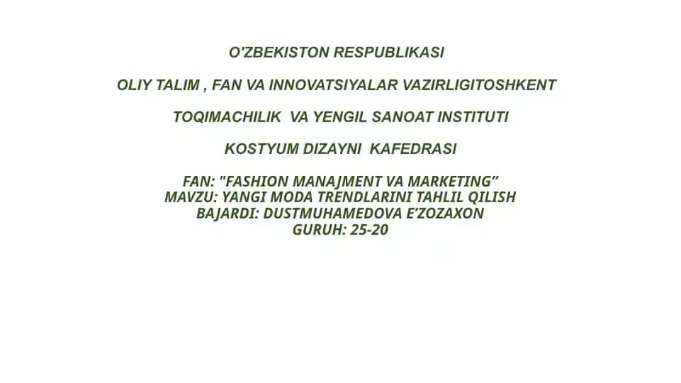 Fashion Management and Marketing