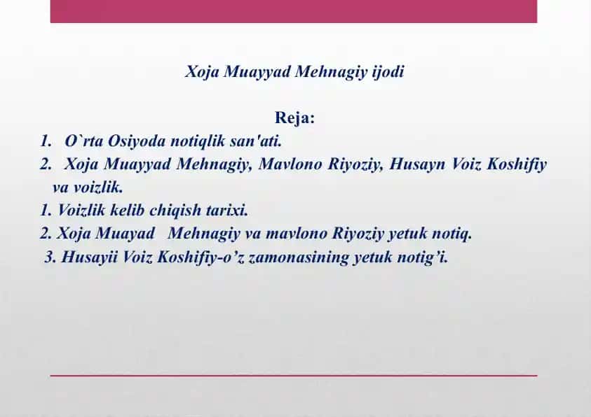 Xoja Muayyad Mehnagiy ijodi