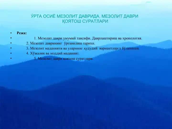 Mezolit davri Қoyaтoш suratlari