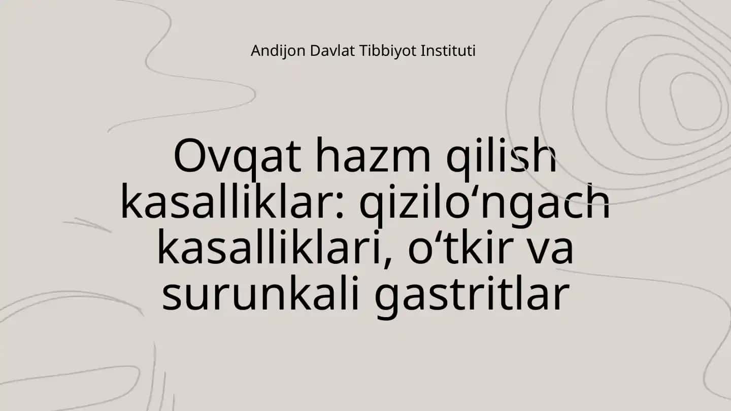 Ovqat hazm qilish kasalliklari