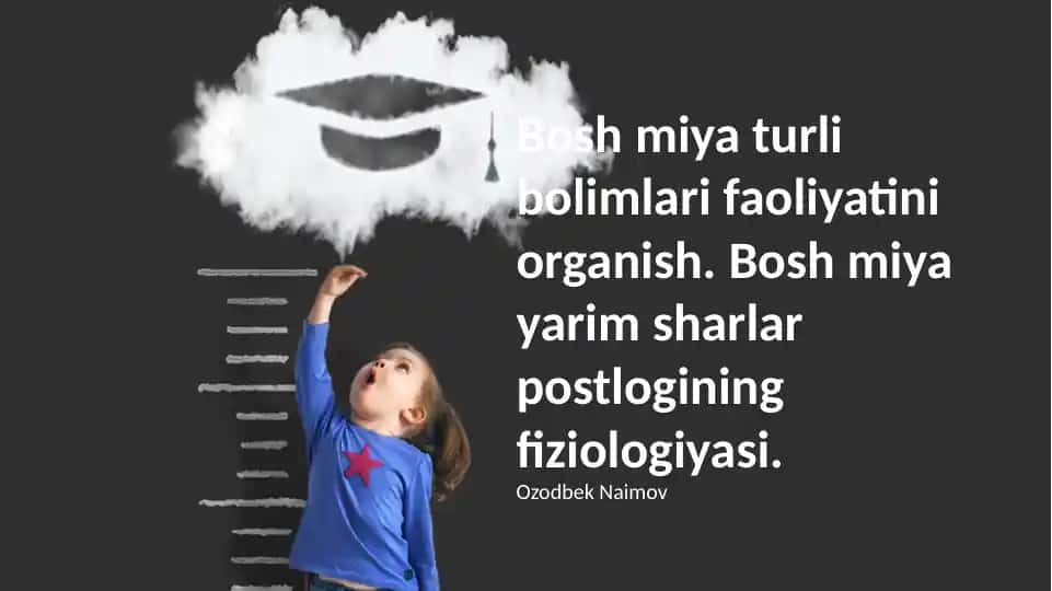 Bosh miya yarim sharlar postlogining fiziologiyasi