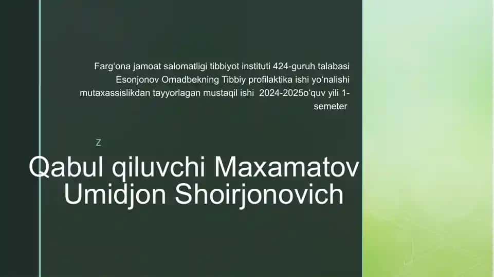 Gigiyenada qo‘llaniladigan profilaktik chora tadbirlar