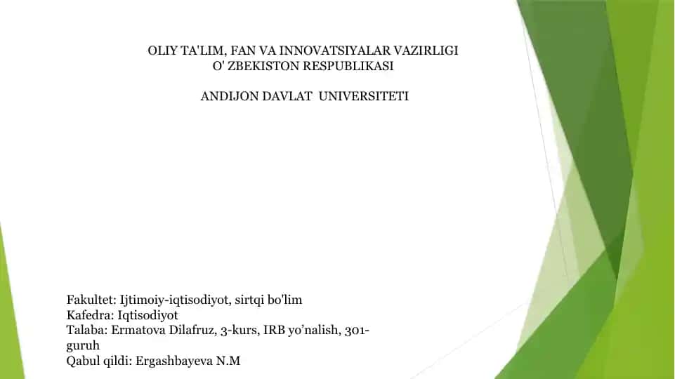 Aholining Tabiiy Harakati Statistikasi