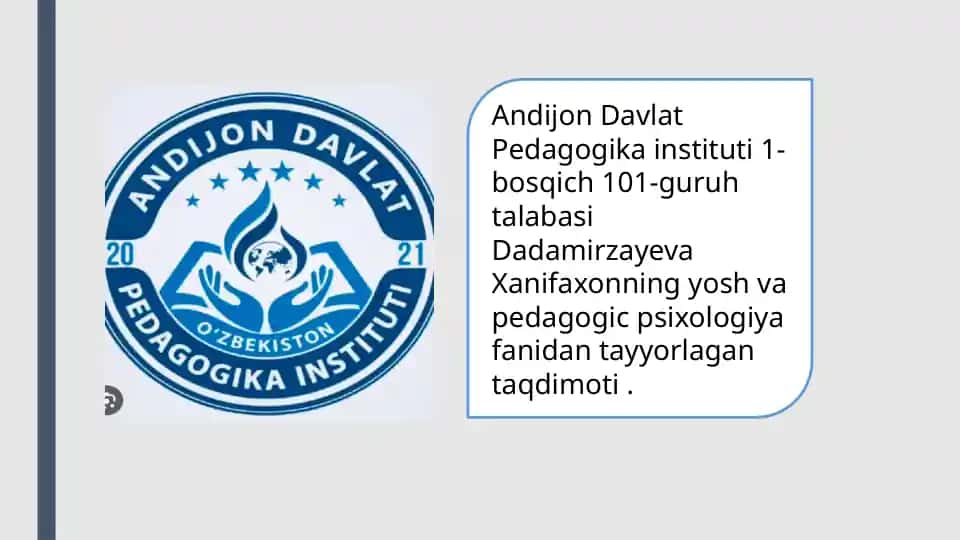 O‘smirlik Davri Psixologik Rivojlanish Xususiyatlari