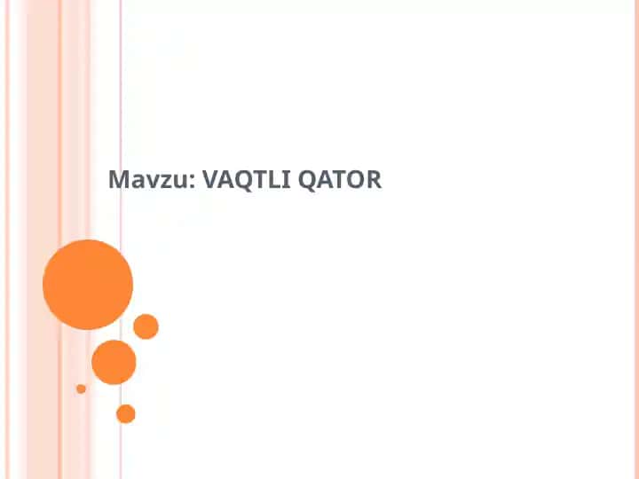 Vaqtli qatorlar modellari