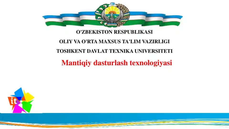 Mantiqiy dasturlash texnologiyasi