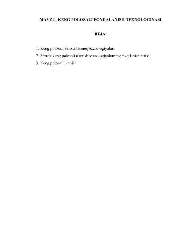 Keng Polosali Foydalanish Texnologiyasi