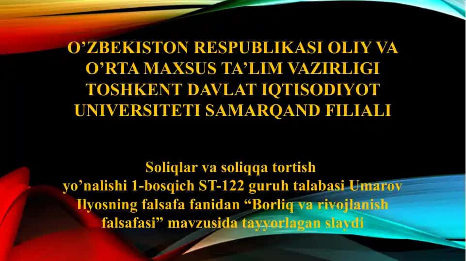 Borliq va rivojlanish falsafasi