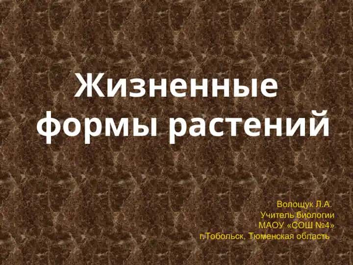 Жизненные формы растений