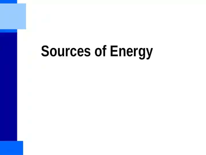 Energy Sources