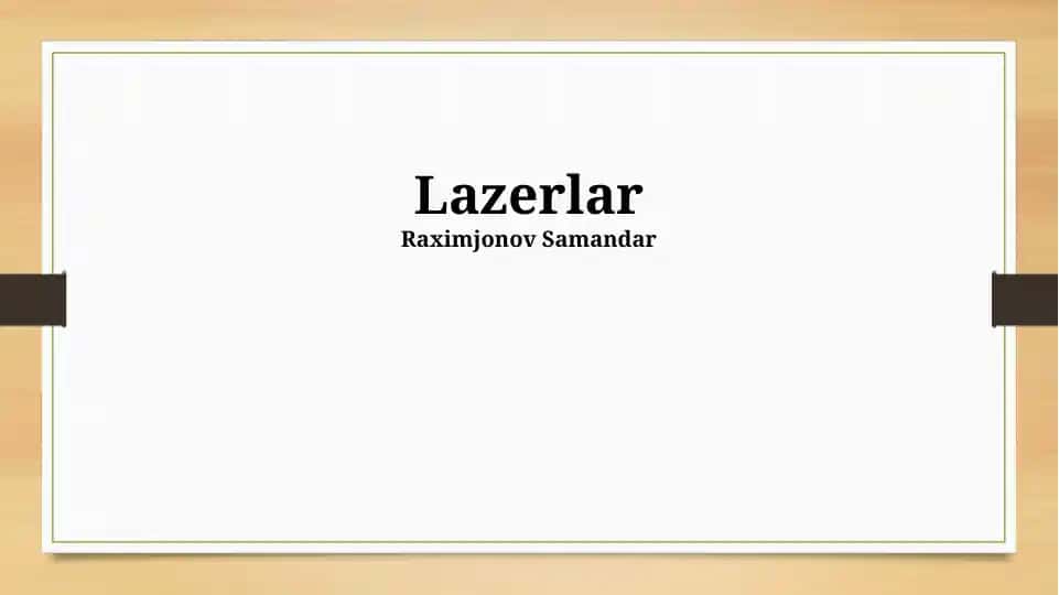 Lazerlar