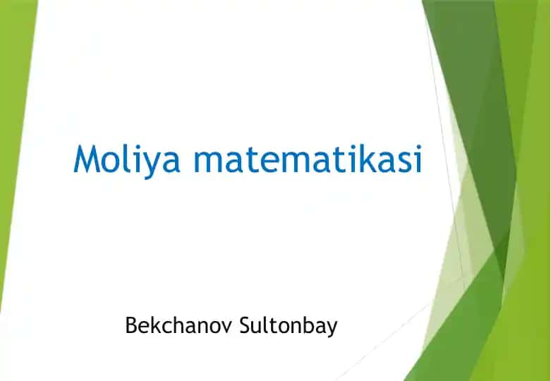 Moliya matematikasi