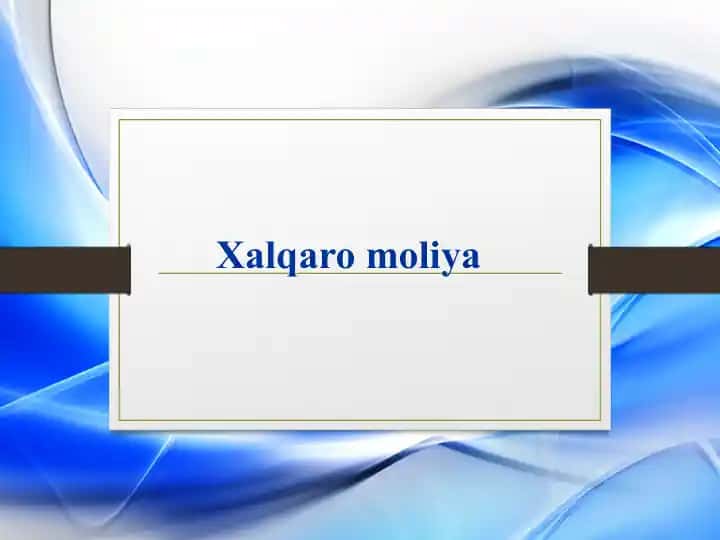 Xalqaro moliya
