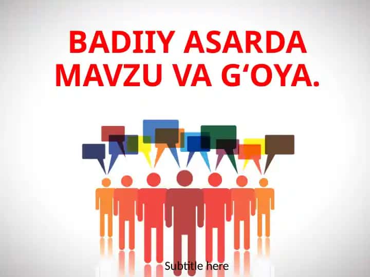 Badiiy asarda mavzu va g‘oya.