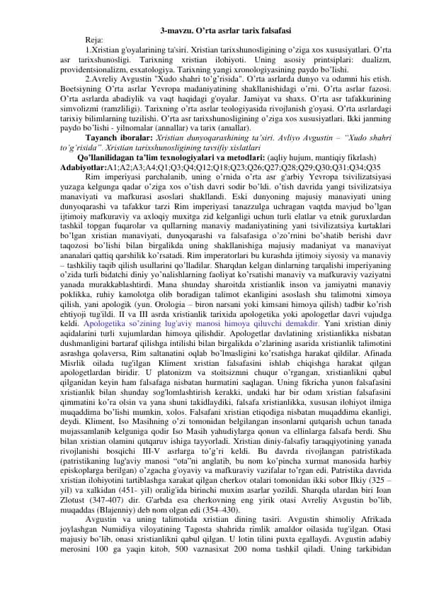 O'rta asrlar tarix falsafasi