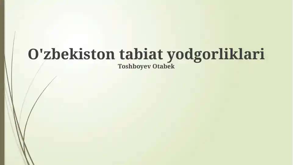 O'zbekiston tabiat yodgorliklari