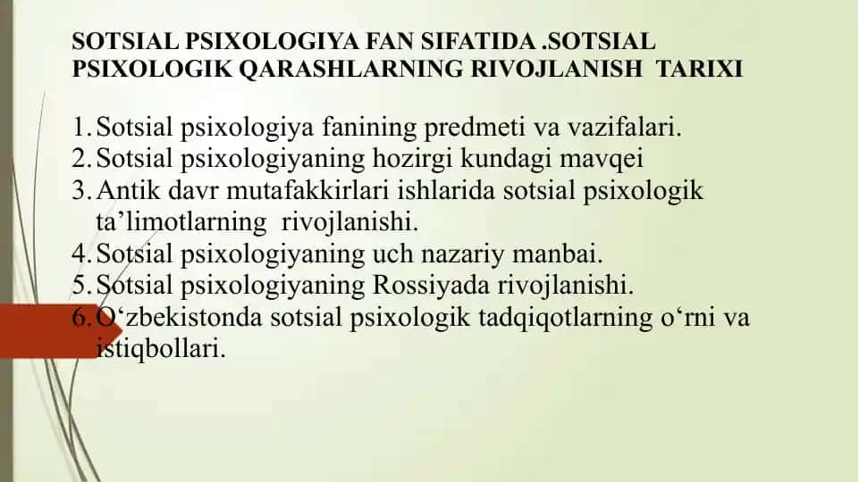 Sotsial psixologiya fan sifatida